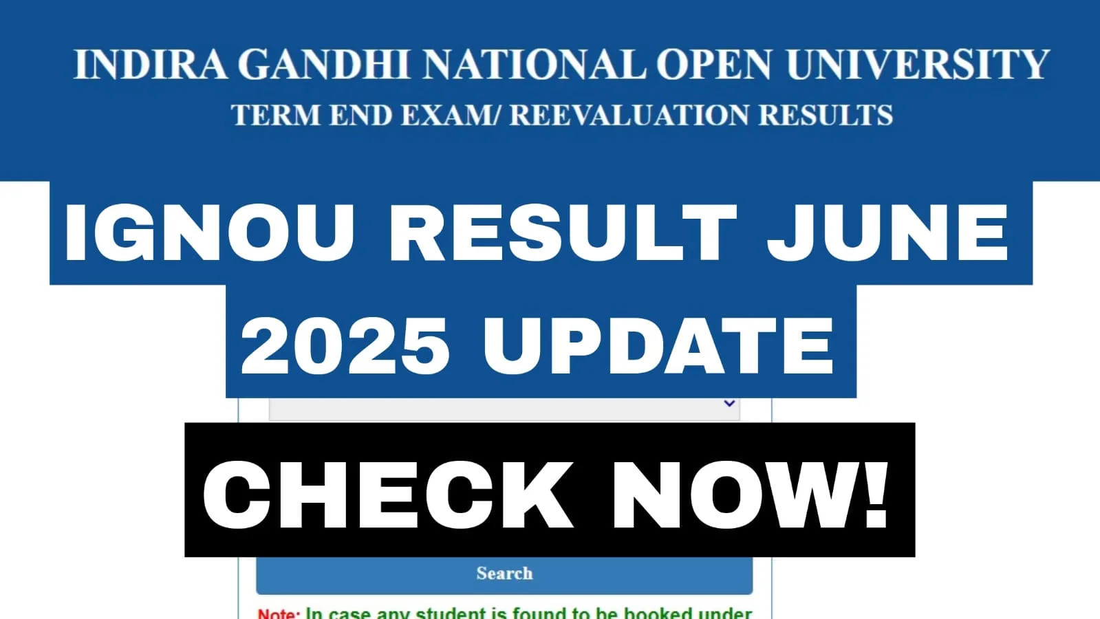 IGNOU Result June 2025 Update